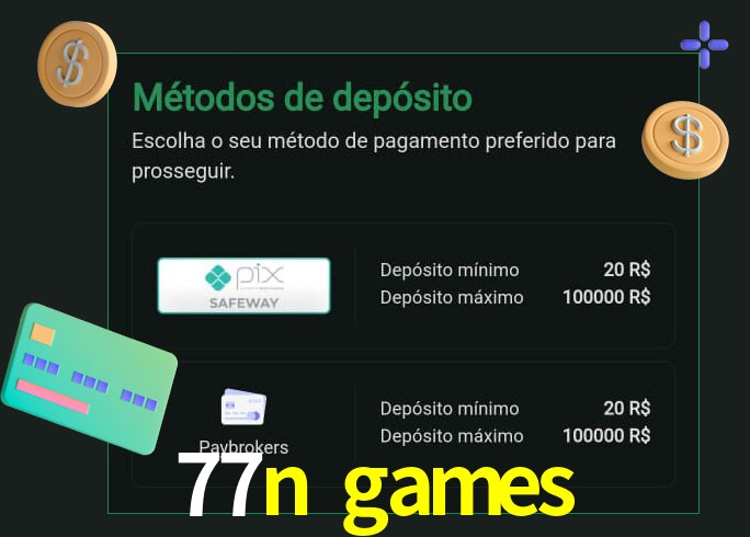 O cassino 77n games oferece uma grande variedade de métodos de pagamento